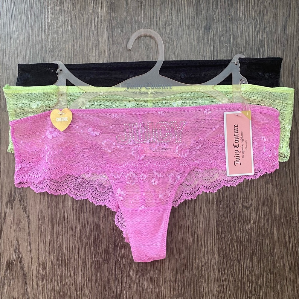 Juicy Couture Lace Cheekie Panties (3 pairs)
